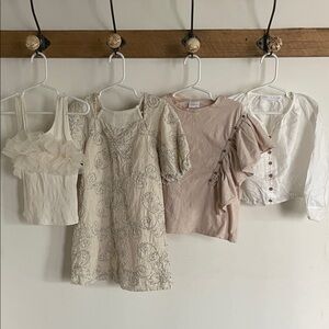 Zara Kids Cream and White Blouse Set